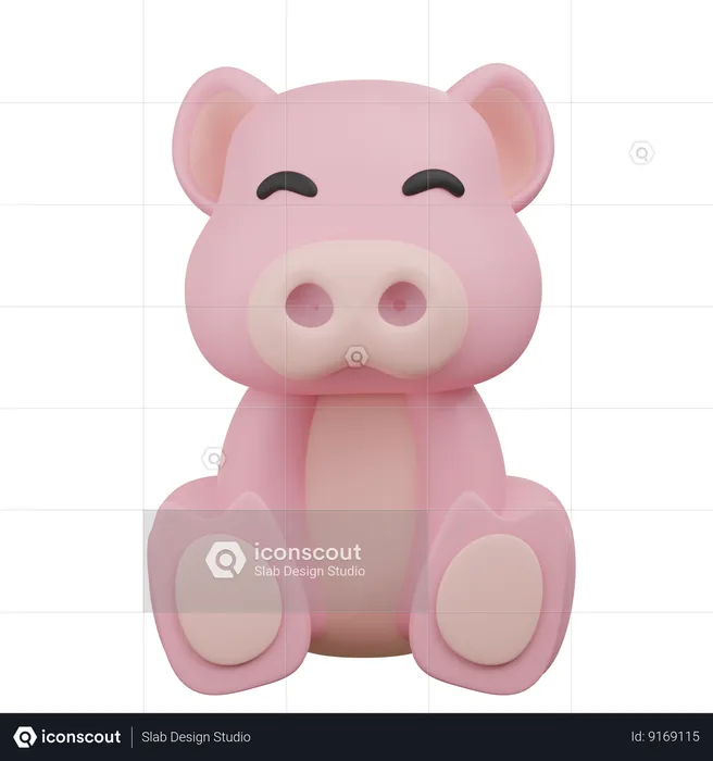 Cute Pig  3D Icon