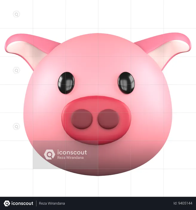 Cute Pig  3D Icon