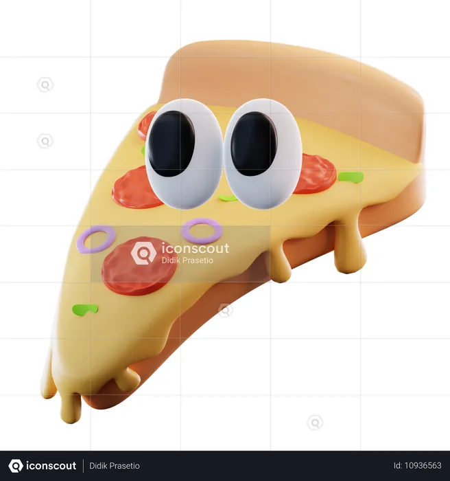 Cute Pizza  3D Icon