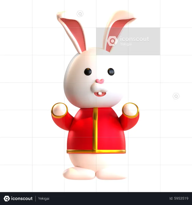 Cute Rabbit  3D Icon