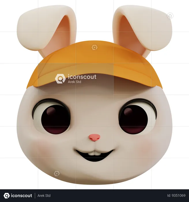 Cute Rabbit Happy Emoji Emoji 3D Icon