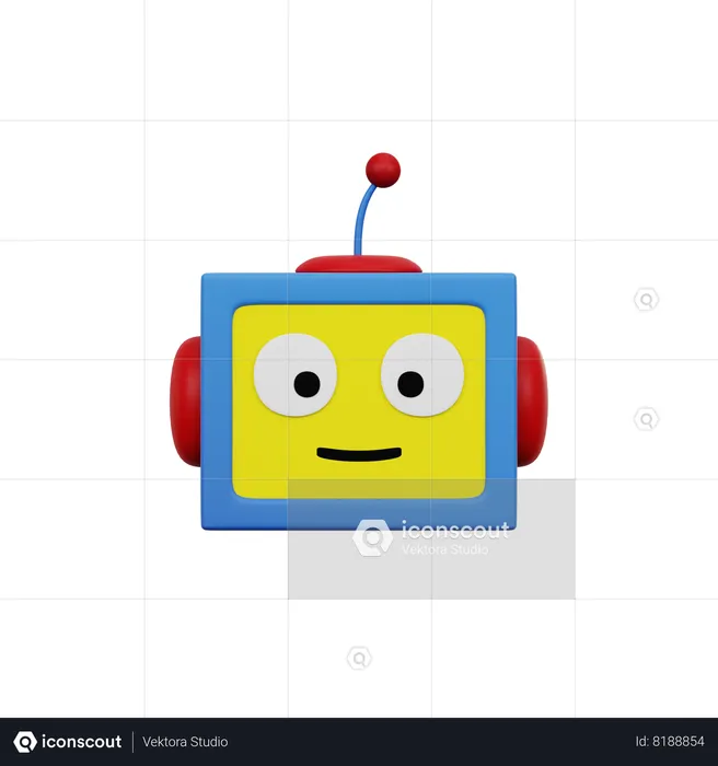 Cute Robot  3D Icon