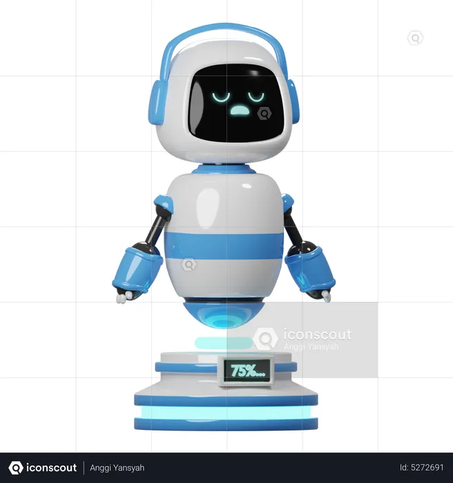 Cute Robot Charging  3D Icon