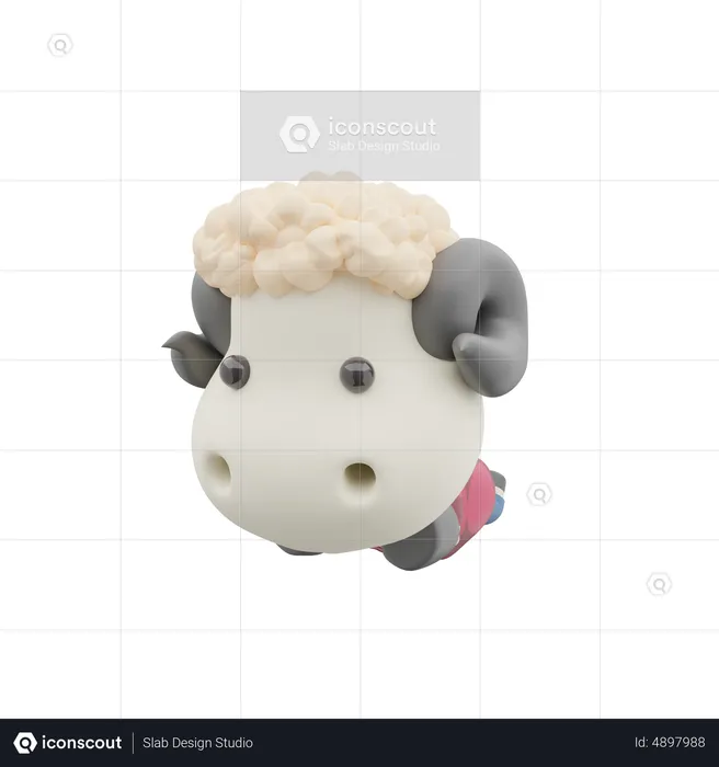 Cute Sheep  3D Illustration