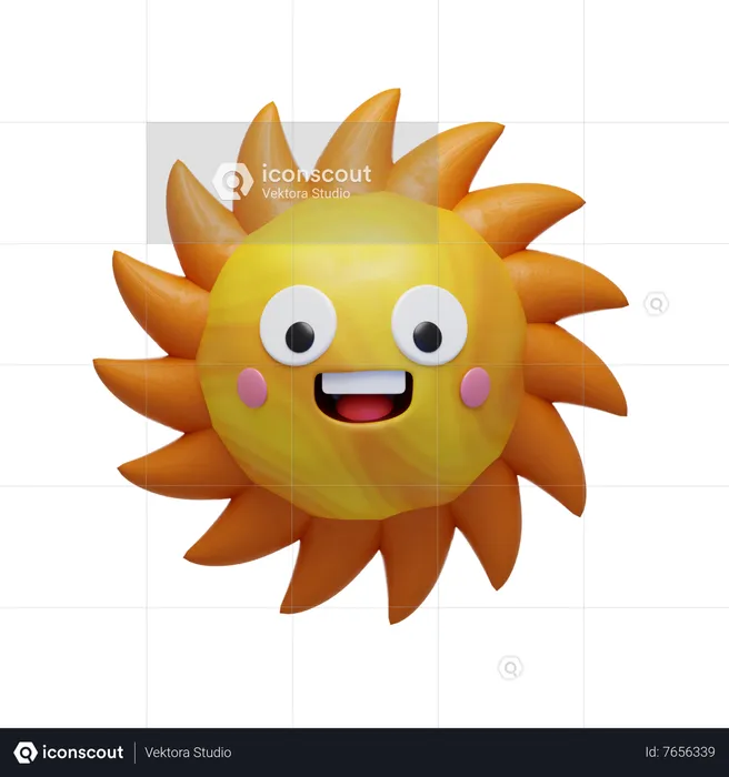 Cute Sun  3D Icon