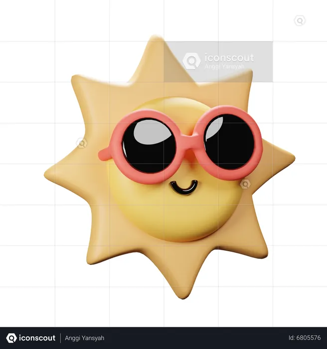 Cute Sun  3D Icon