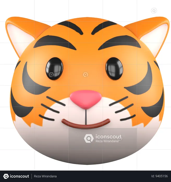 Cute Tiger  3D Icon