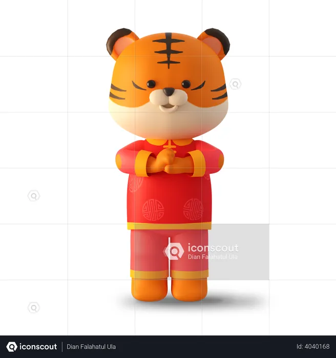 Cute tiger  3D Illustration