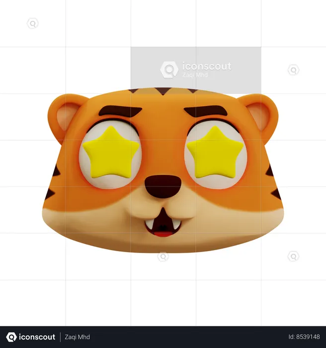 Cute Tiger Star Emoji Emoji 3D Icon