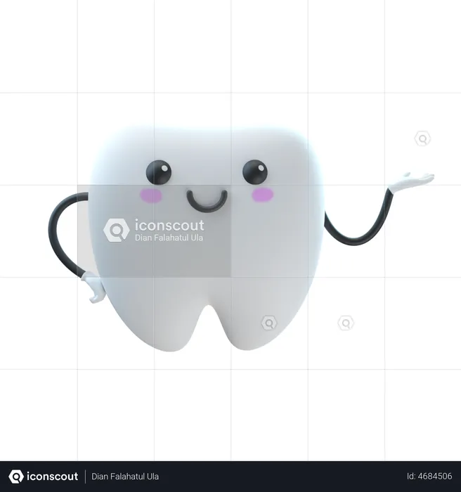 Cute Tooth  3D Illustration