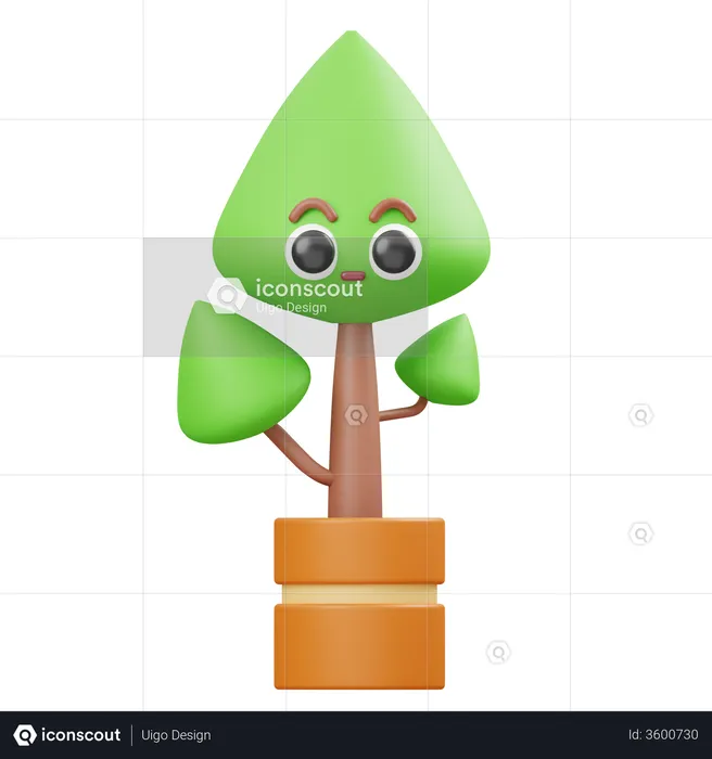 Cute Tree  3D Illustration