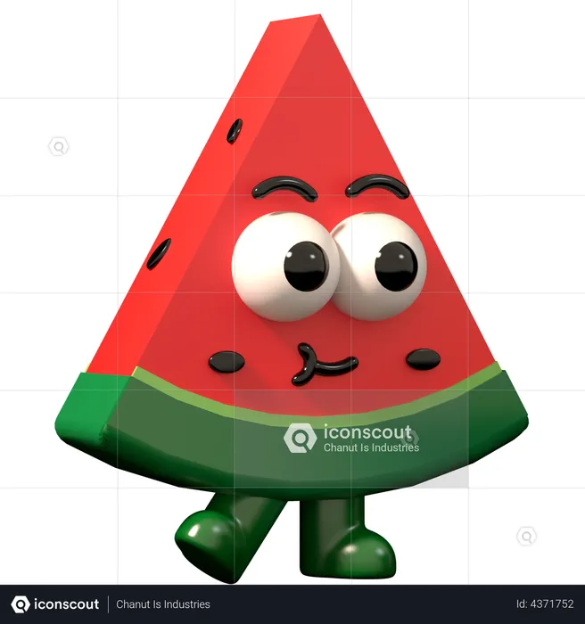 Cute Watermelon  3D Illustration