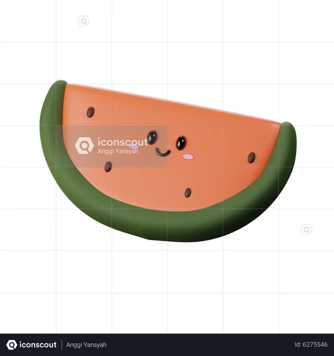 Cute Watermelon  3D Icon