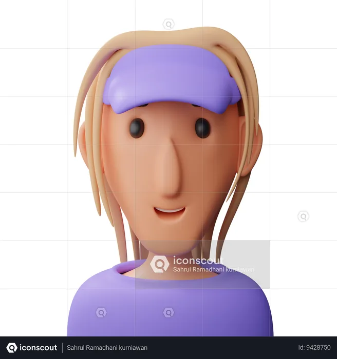 Cute woman avatar  3D Icon