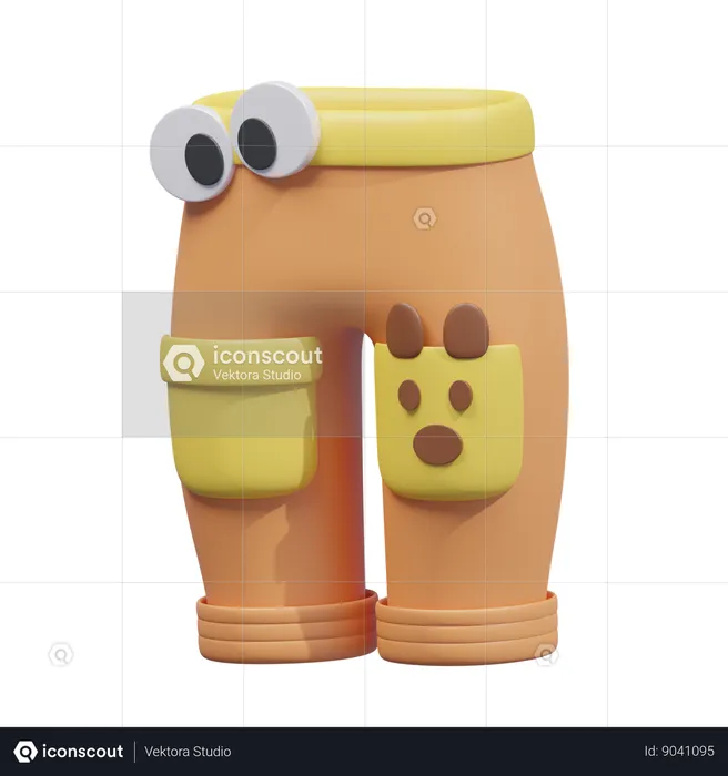 Cute Yellow Pants  3D Icon