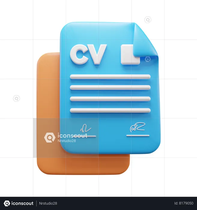 Cv  3D Icon