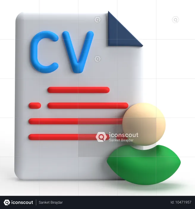 CV  3D Icon