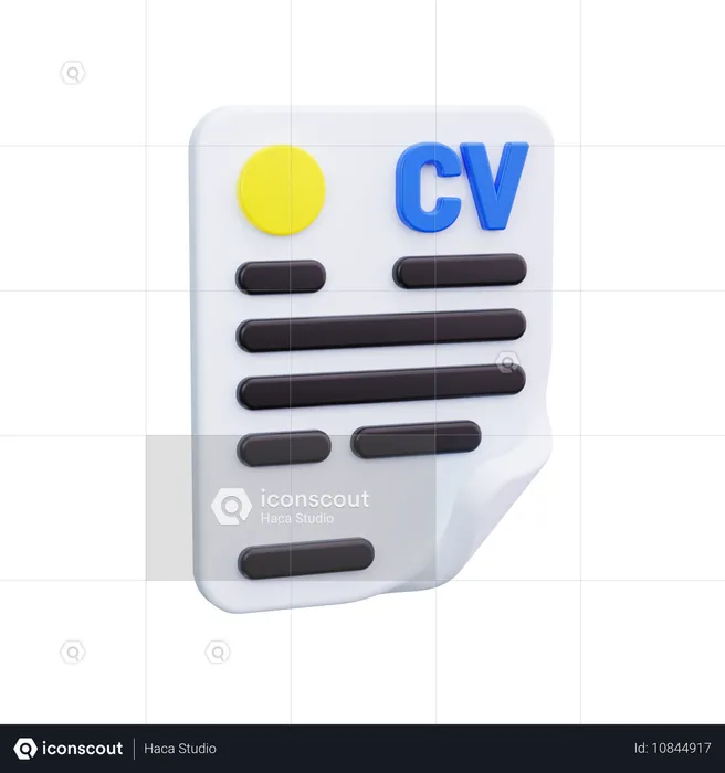 Cv  3D Icon