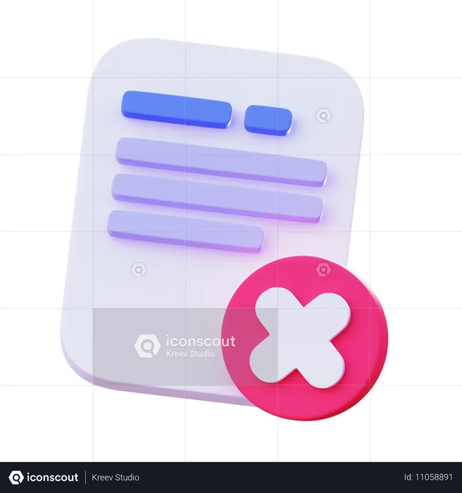 이력서가 거부됨  3D Icon