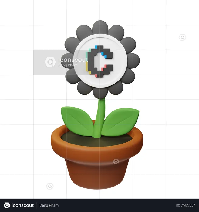 Cvx Crypto Plant Pot  3D Icon