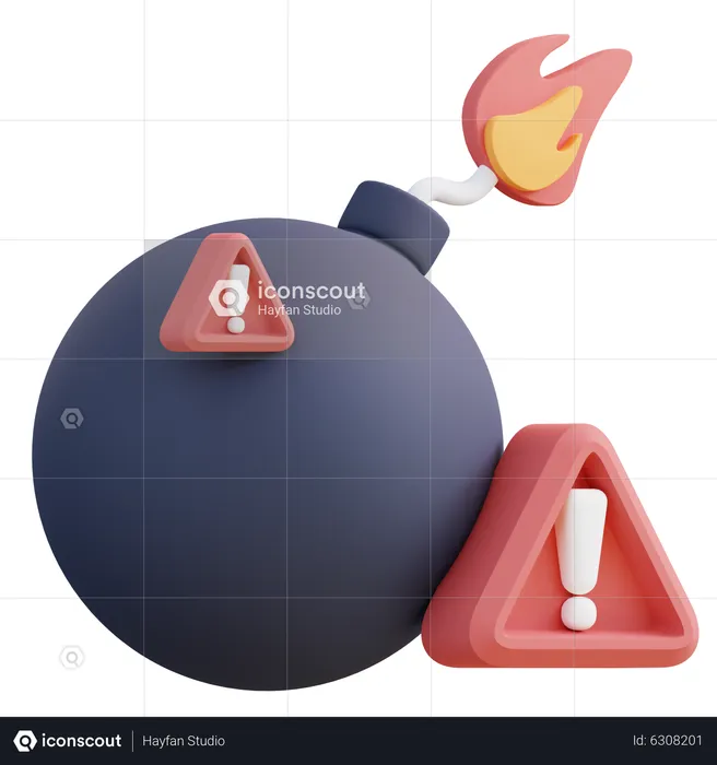 Cyber Bomb Alert  3D Icon