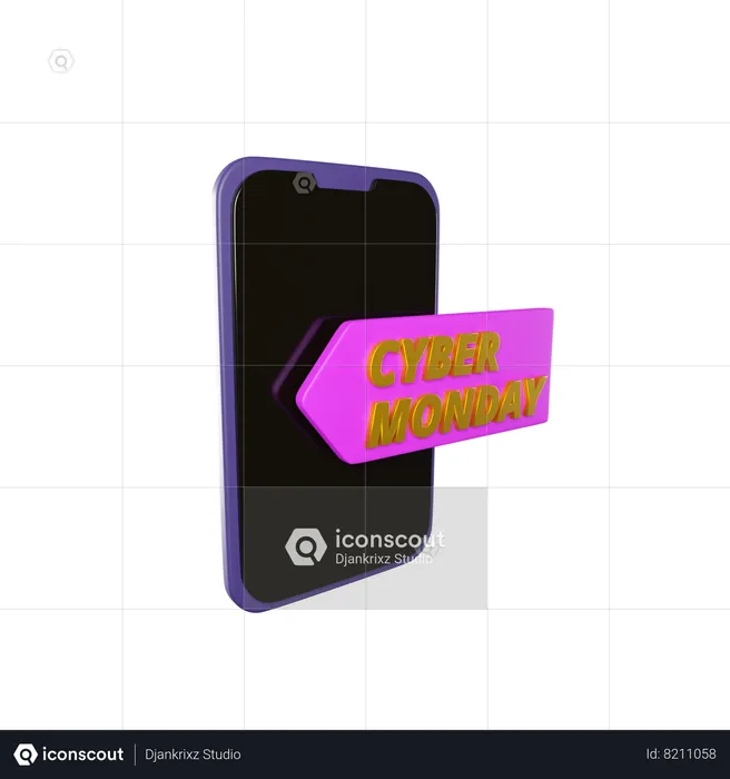 Cyber lundi mobile  3D Icon