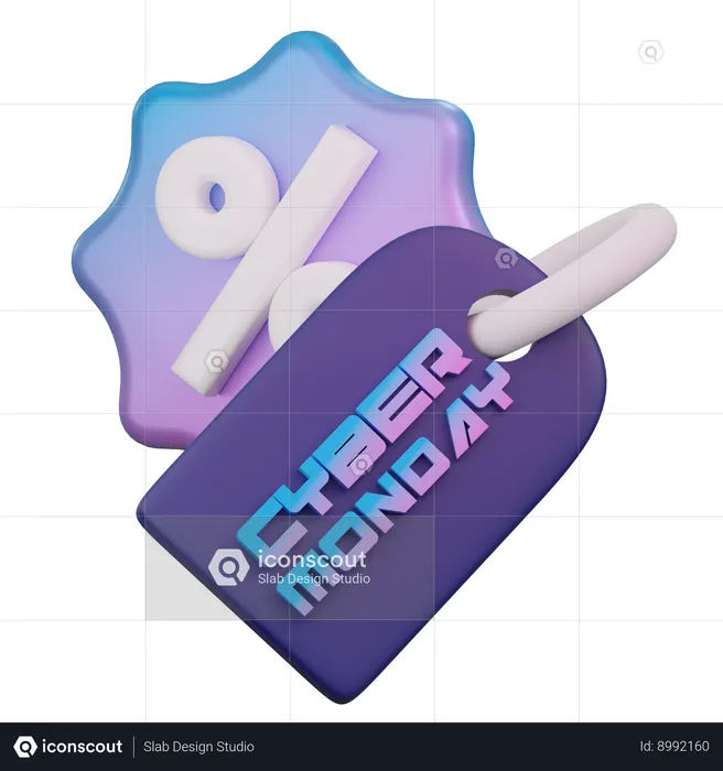 Étiquette de prix du cyber lundi  3D Icon