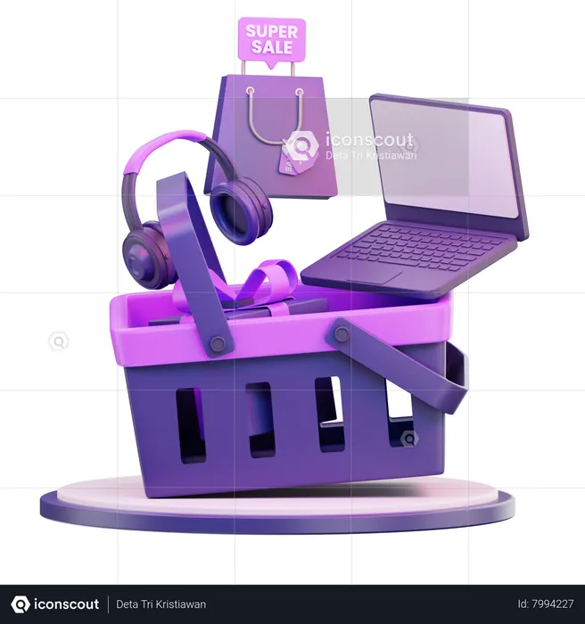 Cyber Monday Basket  3D Icon