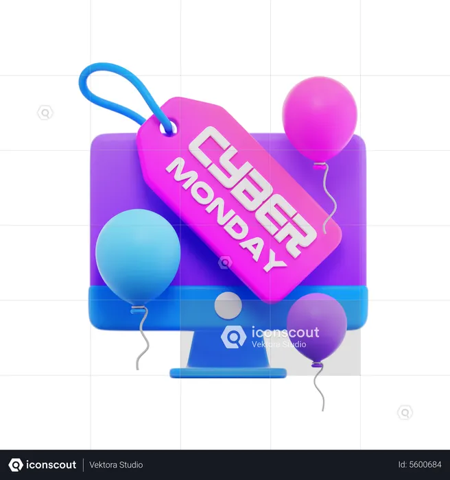 Cyber Monday Celebrations  3D Icon