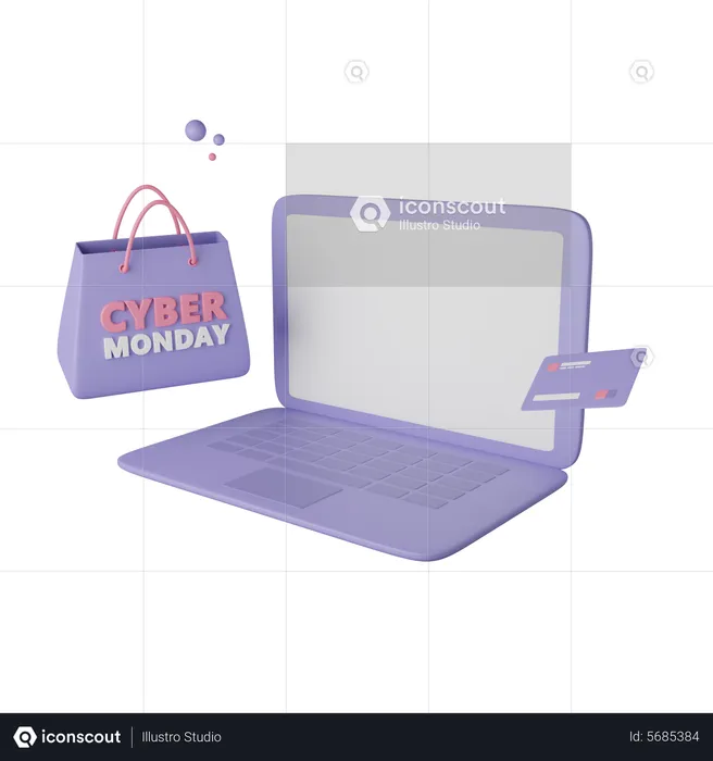 Compras on-line na segunda-feira cibernética  3D Icon