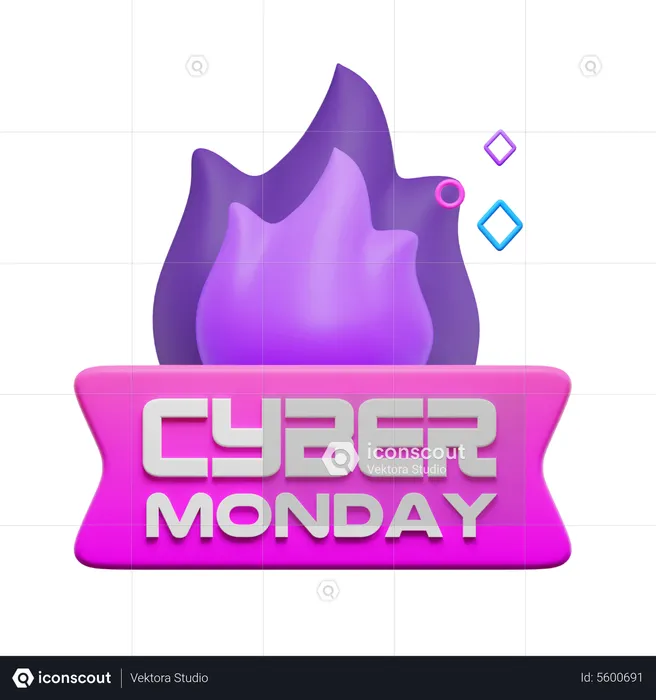 Cyber Monday Feuer Sticker  3D Icon