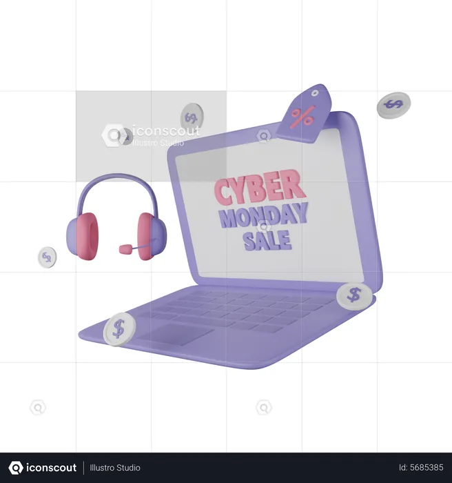 Cyber Monday Online Sale  3D Icon