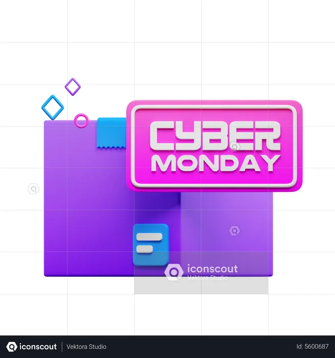 Cyber Monday Pop Up  3D Icon