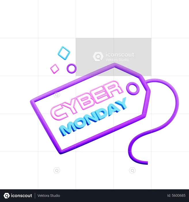 Cyber Monday Price Tag  3D Icon