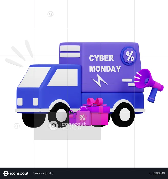 Cyber Monday Shipping  3D Icon