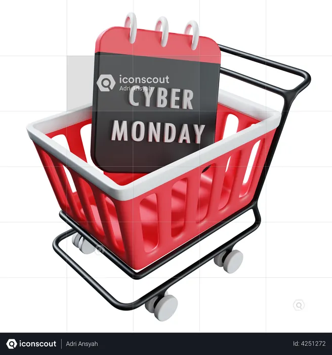 Cyber Monday Shopping  3D Illustration