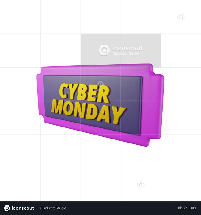 Cyber Monday Ticket  3D Icon