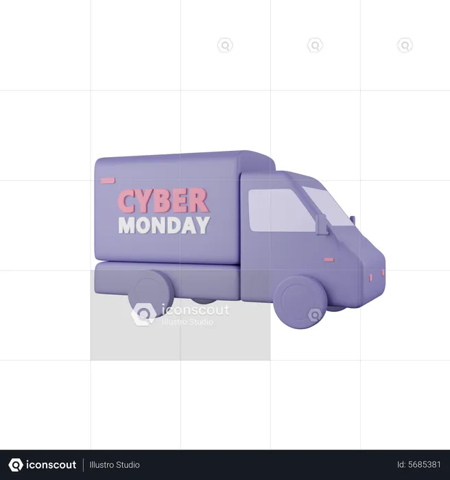 Cyber Monday Truck  3D Icon