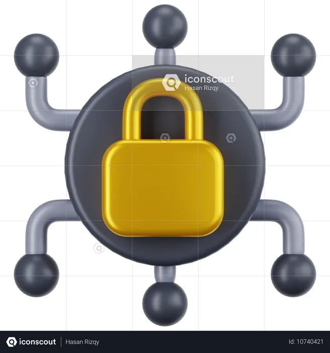 La cyber-sécurité  3D Icon