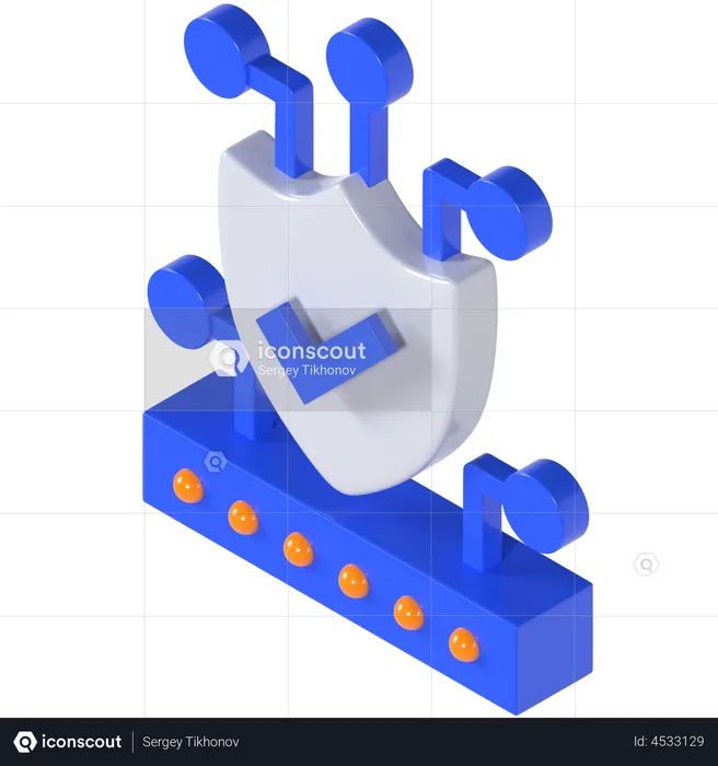 Cyber Security  3D Illustration
