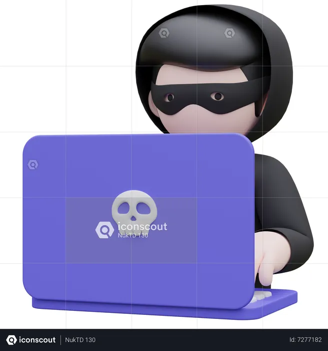 Cyber Security Hacke  3D Icon