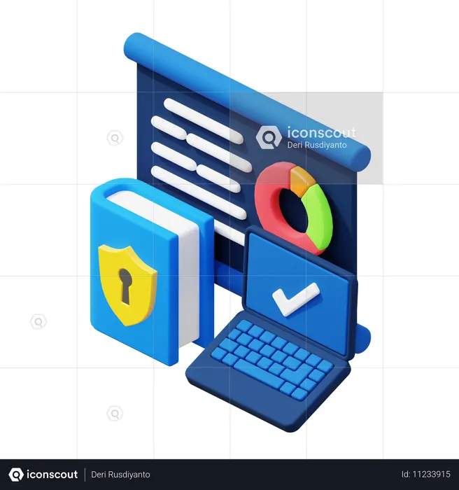 사이버 보안 훈련  3D Icon