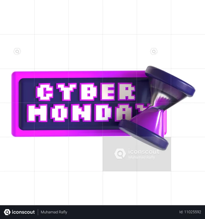 Ampulheta da cyber segunda-feira  3D Icon