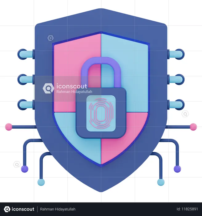 Cybersecurity Shield  3D Icon