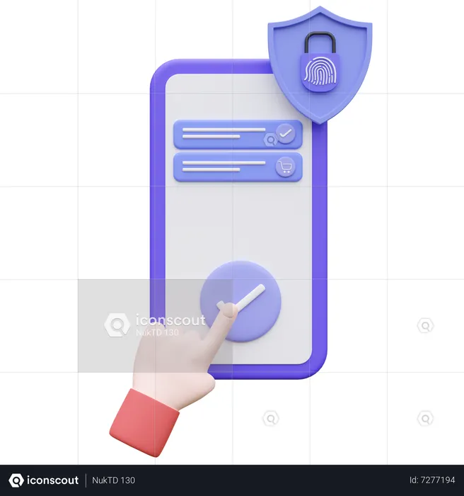 Cybersicherheit für Smartphones  3D Icon