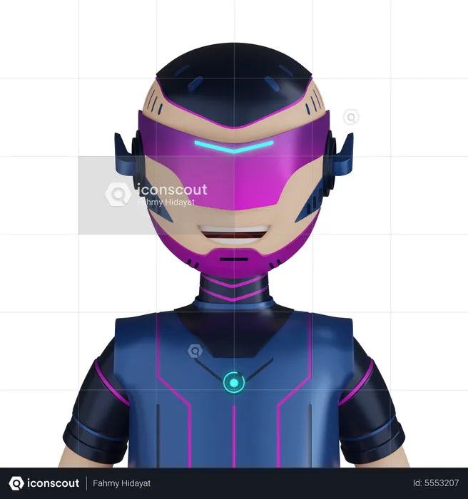 Cyborg Robot Character  3D Icon