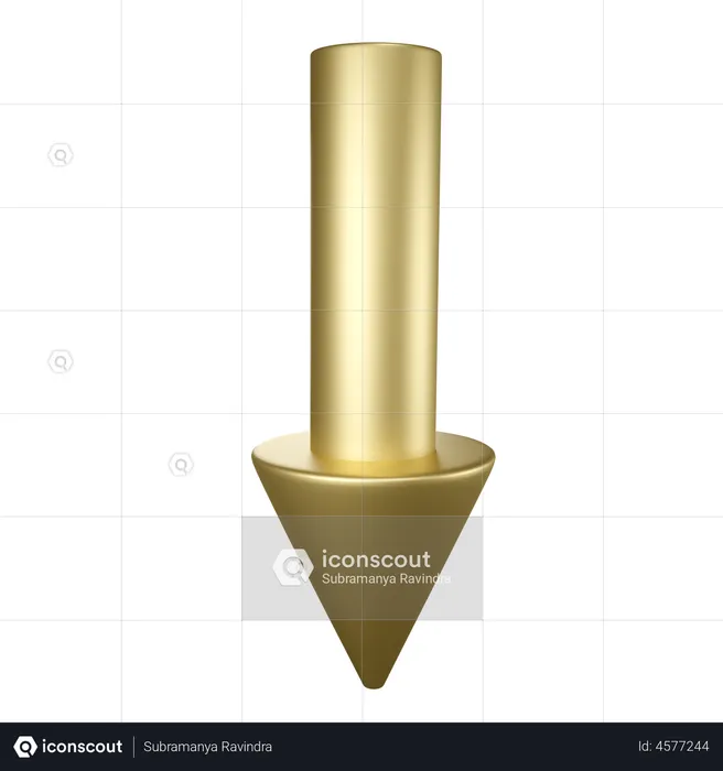 Cylinder Arrow Down  3D Illustration