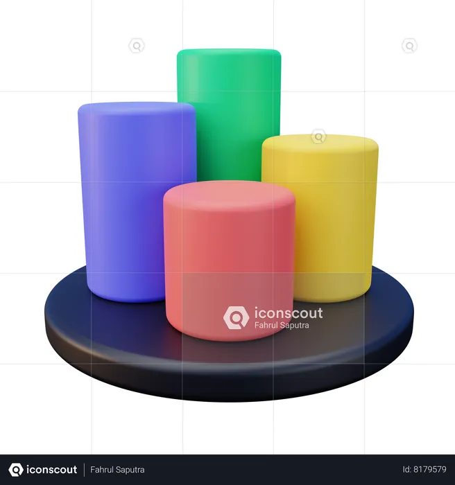 Cylinder Graph  3D Icon