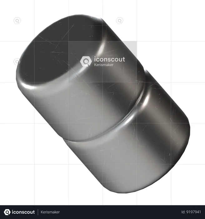 Cylinder Metal  3D Icon