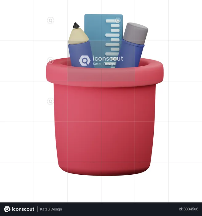 Cylinder Pencil Case  3D Icon